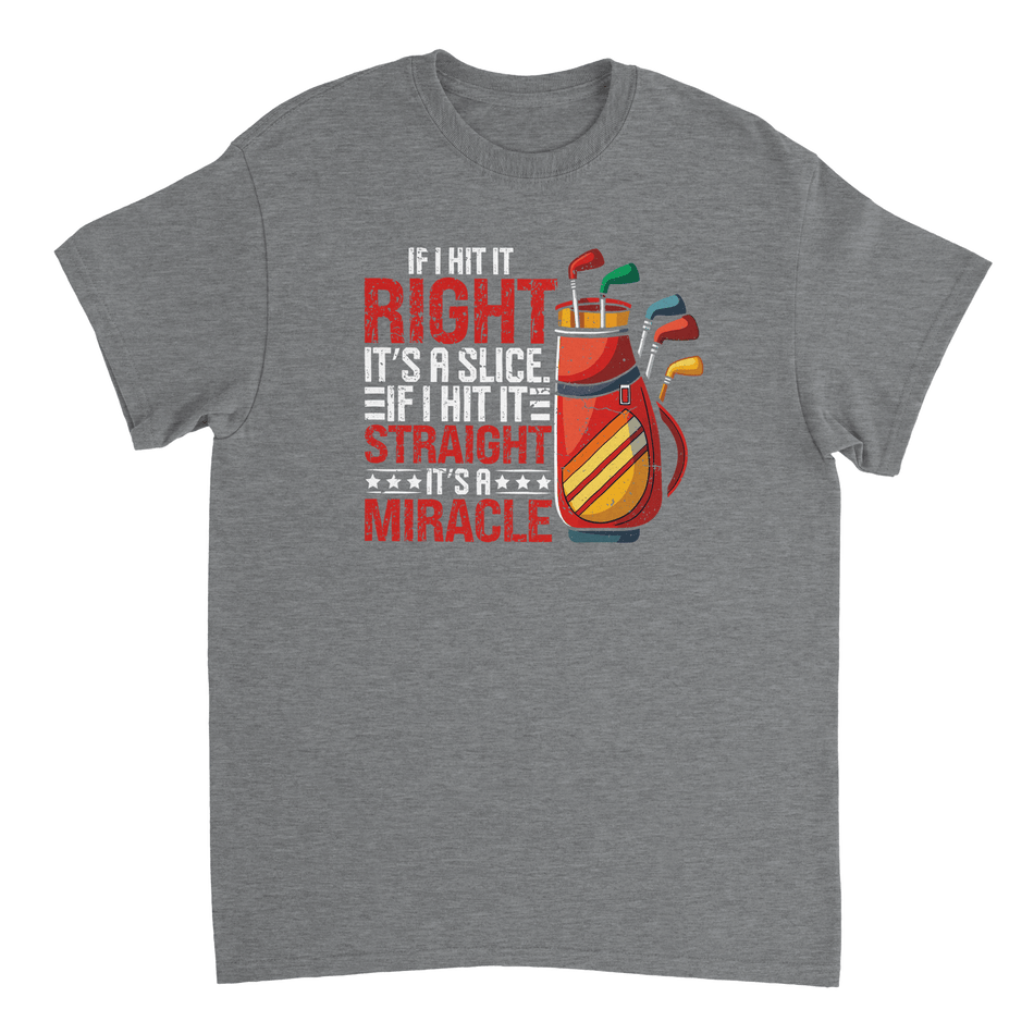 Right Straight Miracle Golf Dad T-Shirt – Heavyweight Cotton, Classic Fit, Durable Casual Wear for Golf Lovers - KPAP Canada