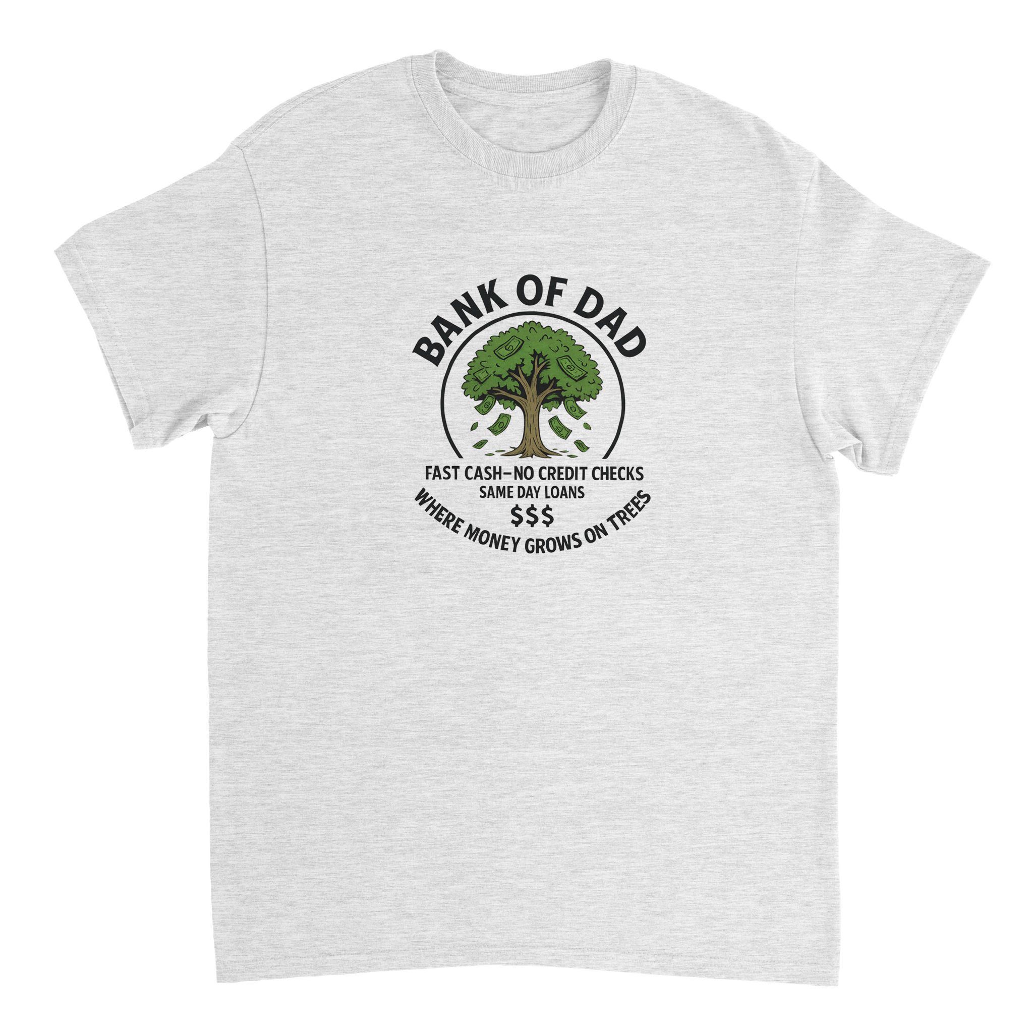 Bank of Dad T-Shirt – Humorous Money Tree Design, Heavyweight Cotton, Classic Fit for Everyday Fun - KPAP Canada