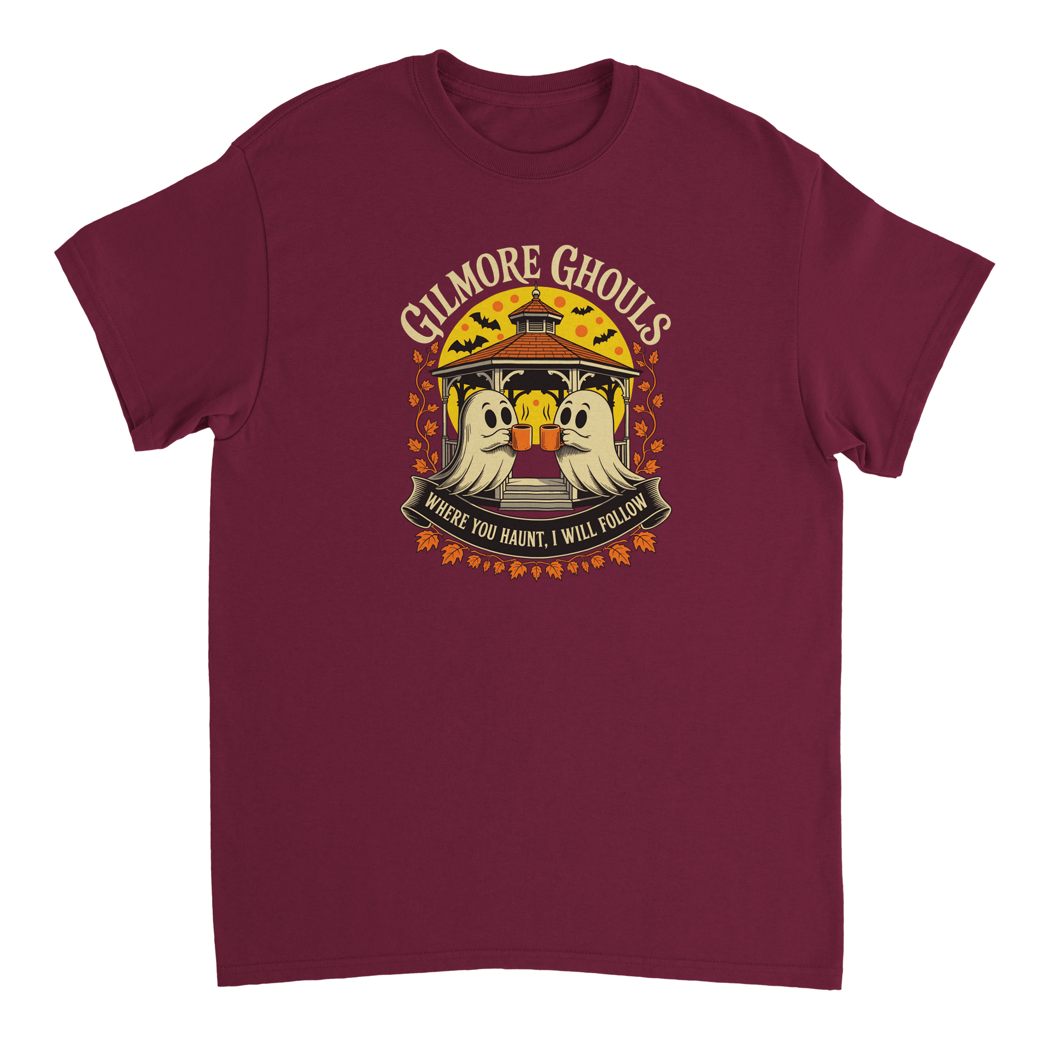 Gilmore Ghouls 'Where You Haunt, I Will Follow' T-Shirt – Spooky Cozy Comfort, Heavyweight Cotton - KPAP Canada