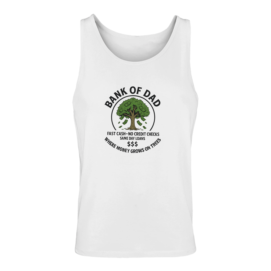 Funny Men's Tank Top – 'Bank of Dad' Design for Comfort & Style - KPAP Canada