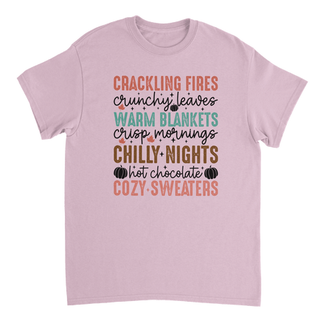 Autumn Comforts T-Shirt – Crackling Fires, Crunchy Leaves, Cozy Sweaters | Heavyweight Cotton Tee in Various Colors - KPAP Canada