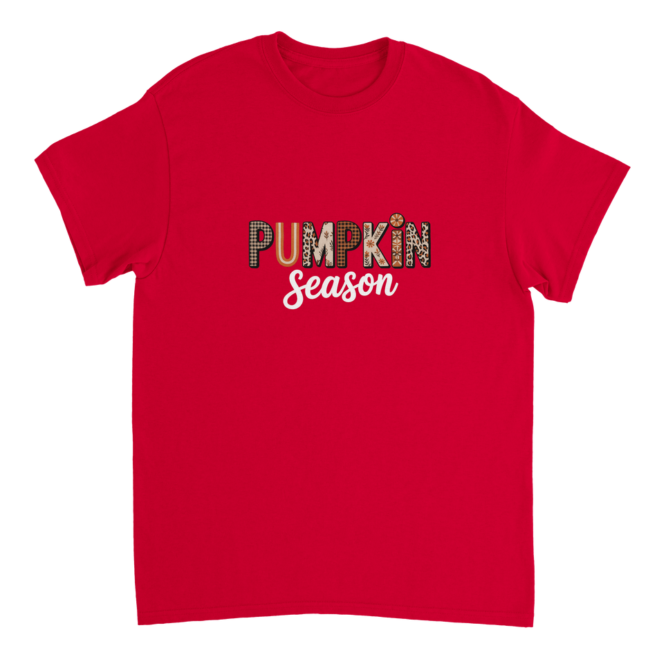 Pumpkin Season T-Shirt – Rustic Autumn Prints, Heavyweight Cotton, Classic Fit for Fall Fun - KPAP Canada