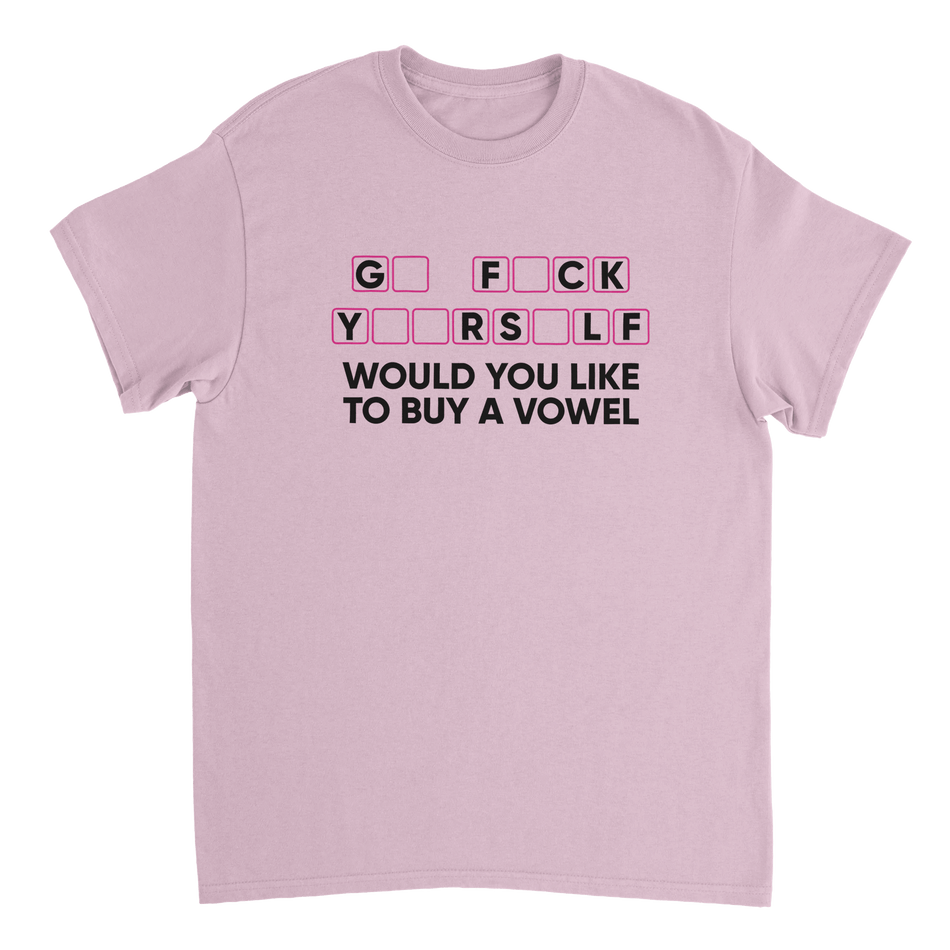 Humorous T-Shirt - 'Would You Like to Buy a Vowel?' Attitude Apparel - KPAP Canada