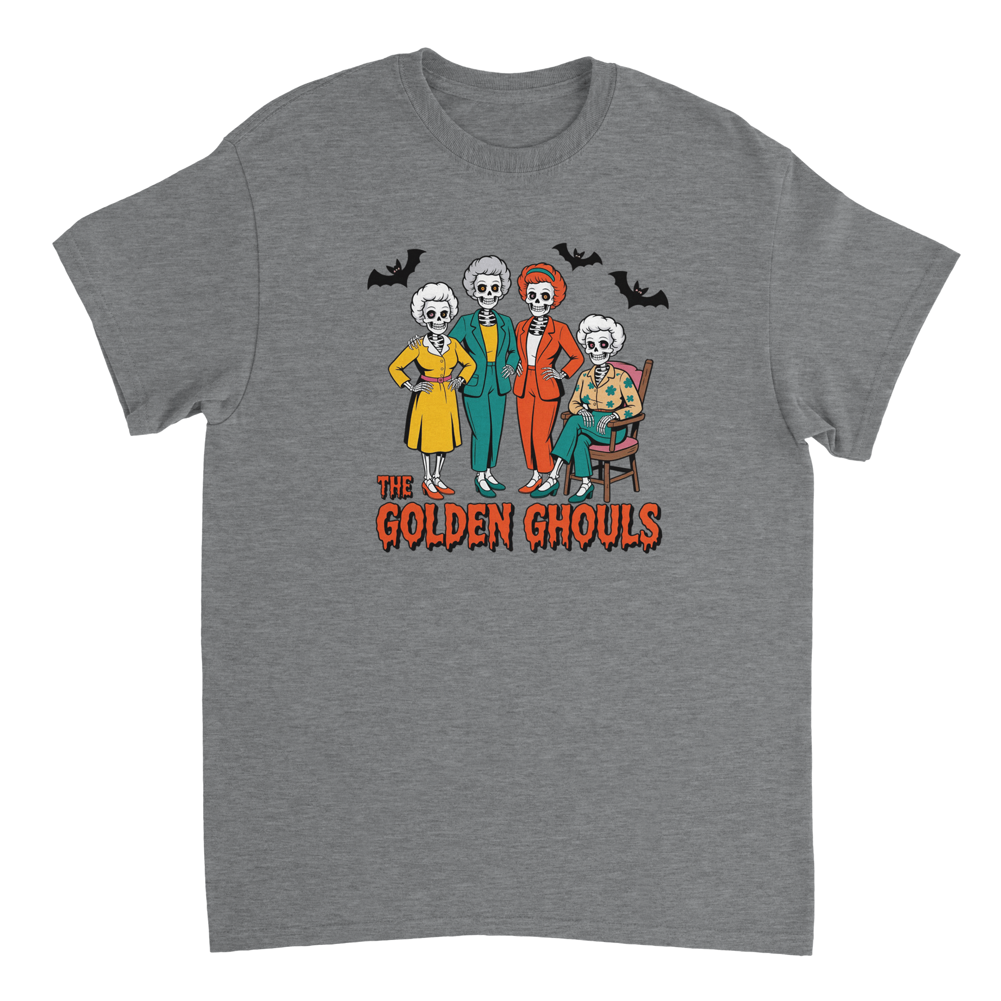 The Golden Ghouls T-Shirt – Spooky & Stylish Skeletons, Heavyweight Cotton, Classic Fit - KPAP Canada