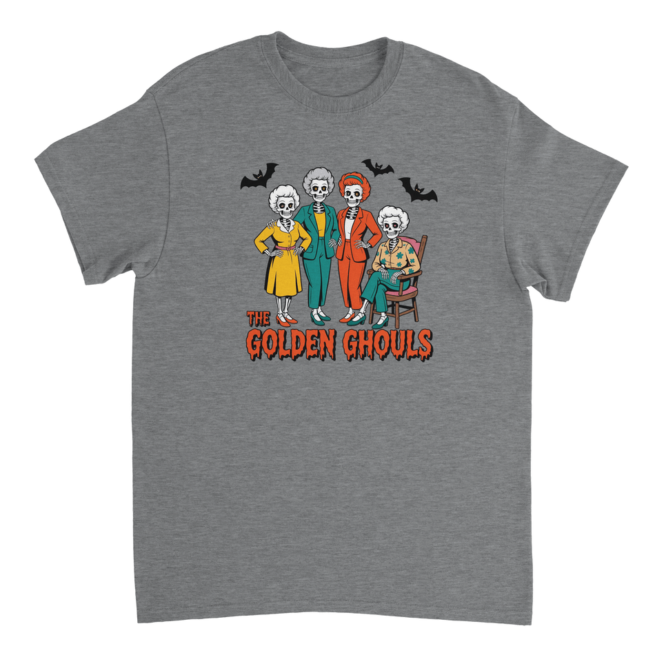 The Golden Ghouls T-Shirt – Spooky & Stylish Skeletons, Heavyweight Cotton, Classic Fit - KPAP Canada