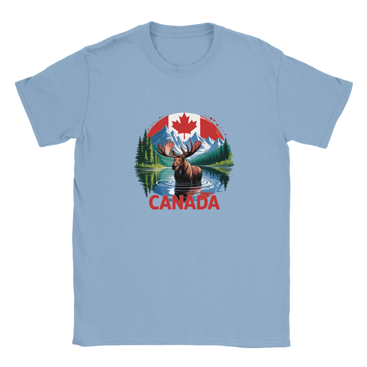 Kids Moose and Mountains T-Shirt - Soft Heavyweight Fabric - KPAP Canada