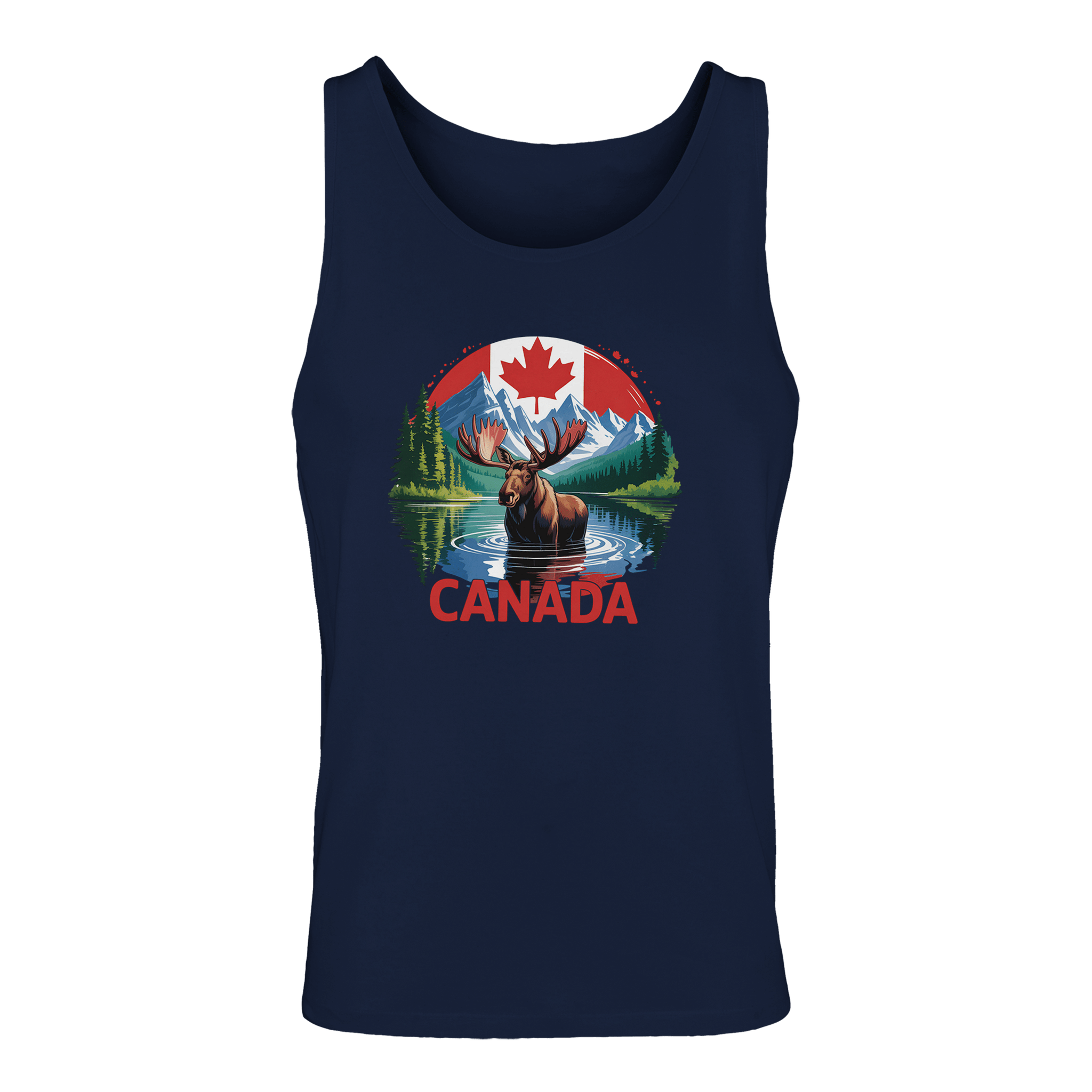 Canadian Moose & Mountains Tank Top – Men's Mid - Weight Cotton Tee - KPAP Canada