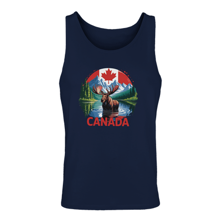 Canadian Moose & Mountains Tank Top – Men's Mid - Weight Cotton Tee - KPAP Canada
