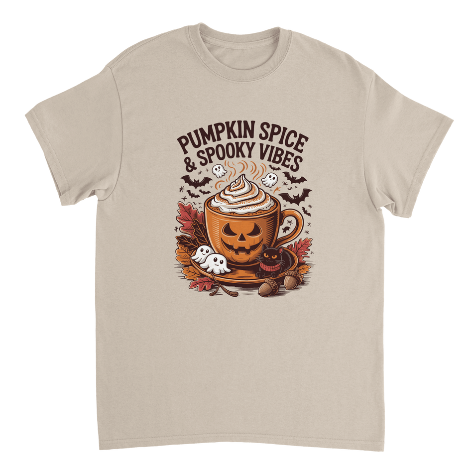 Spooky Pumpkin Spice Latte T-Shirt – Autumn Vibes, Halloween Fun, Heavyweight Cotton Tee - KPAP Canada