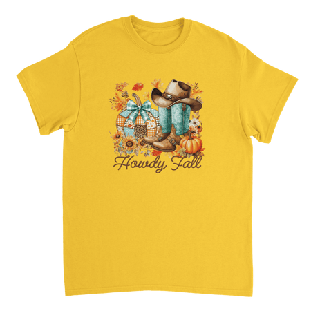 Howdy Fall Western T-Shirt – Rustic Autumn Cowboy Style, Heavyweight Cotton Tee for Dad - KPAP Canada