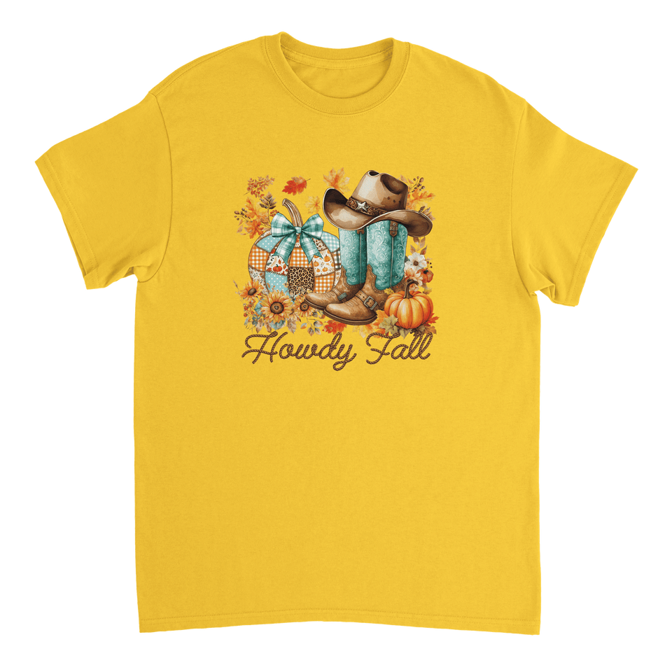 Howdy Fall Western T-Shirt – Rustic Autumn Cowboy Style, Heavyweight Cotton Tee for Dad - KPAP Canada