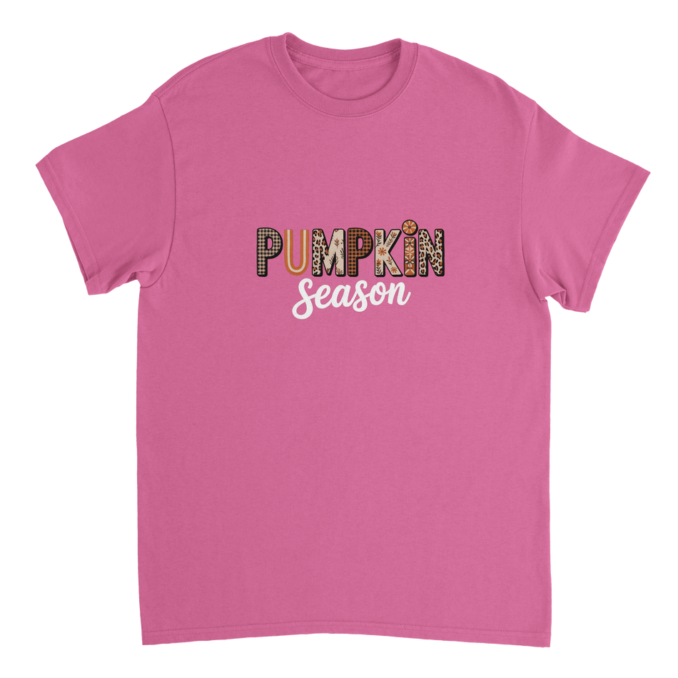 Pumpkin Season T-Shirt – Rustic Autumn Prints, Heavyweight Cotton, Classic Fit for Fall Fun - KPAP Canada
