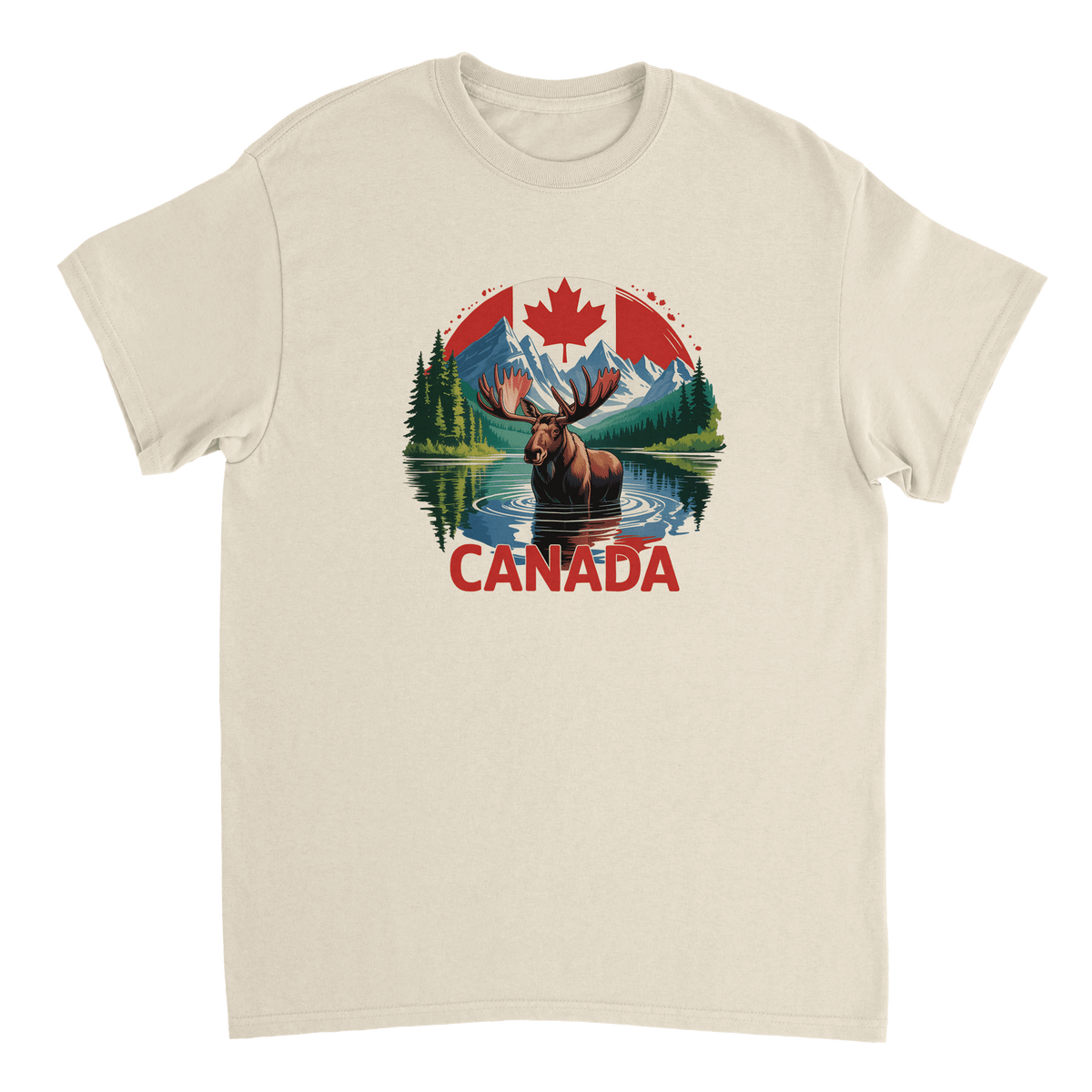 Majestic Canadian Moose T-Shirt – Heavyweight Cotton, Classic Fit, Durable Casual Wear - KPAP Canada