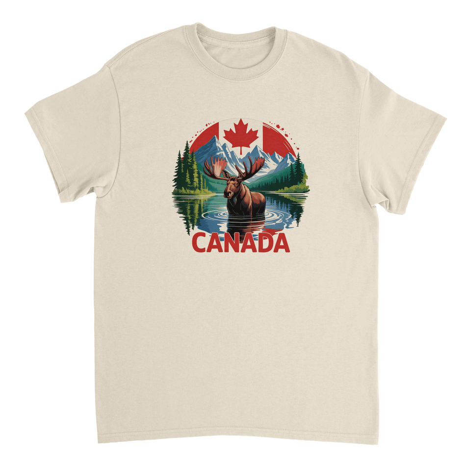 Majestic Canadian Moose T-Shirt – Heavyweight Cotton, Classic Fit, Durable Casual Wear - KPAP Canada