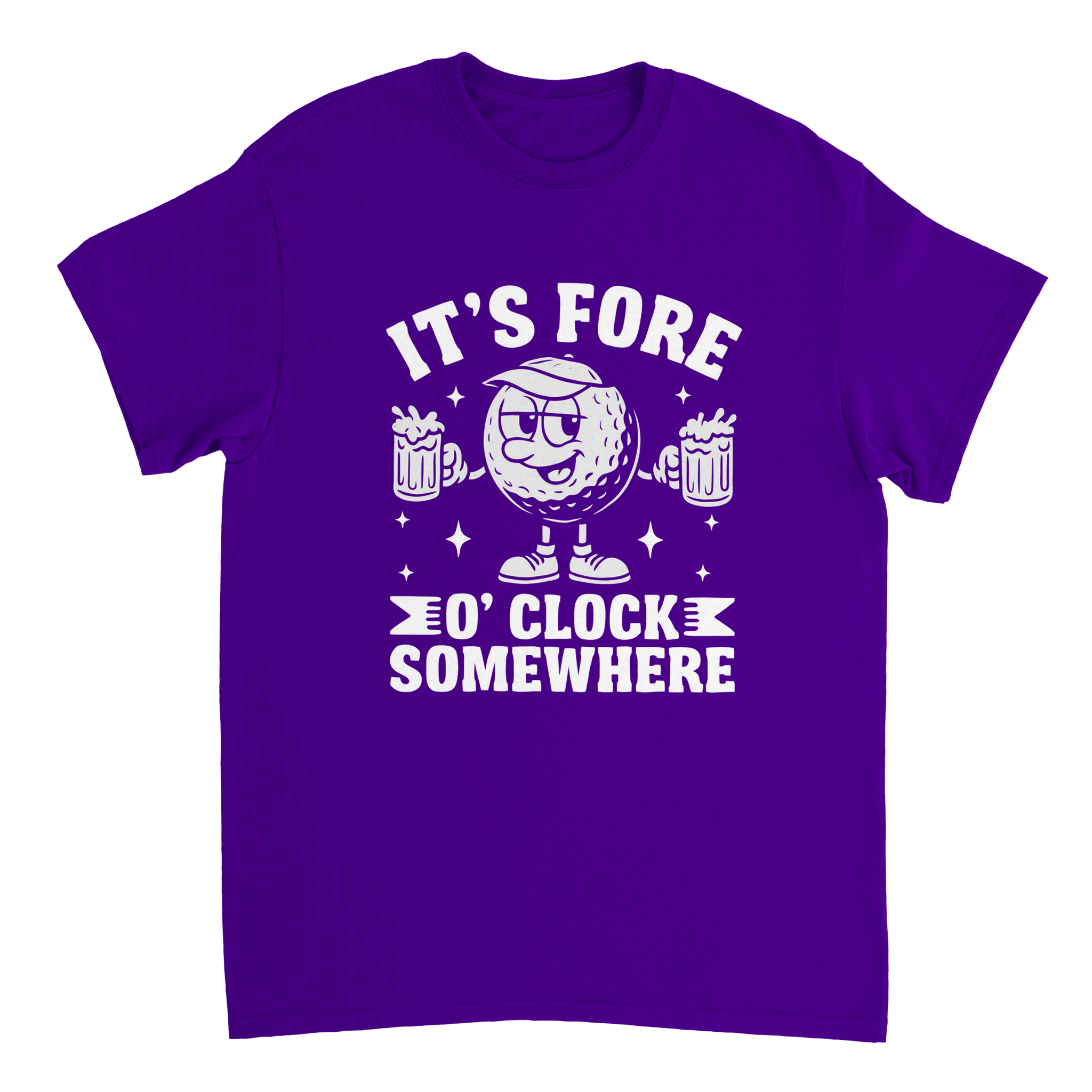 It's Fore O'Clock Somewhere Golf T-Shirt – Heavyweight Cotton, Classic Fit, Durable Casual Wear - KPAP Canada
