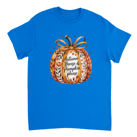 Autumn Breeze & Pumpkin Please T-Shirt – Fall Floral Design, Heavyweight Cotton, Classic Fit for Cozy Comfort - KPAP Canada
