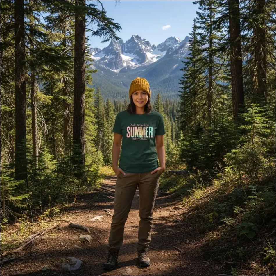 Green short-sleeved Endless Summer Vibes T-shirt with summer print