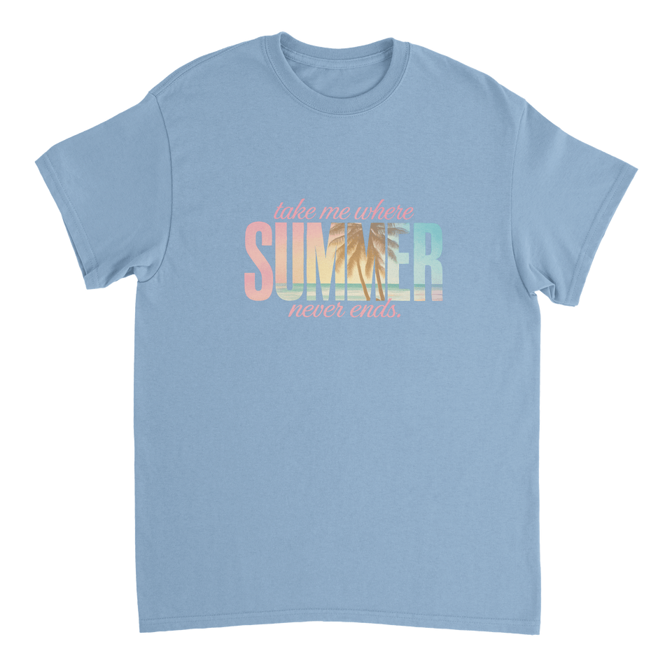 Endless Summer Vibes T-Shirt – Pastel Dreamscape, Premium Cotton, Classic Fit, Durable Casual Wear - KPAP Canada