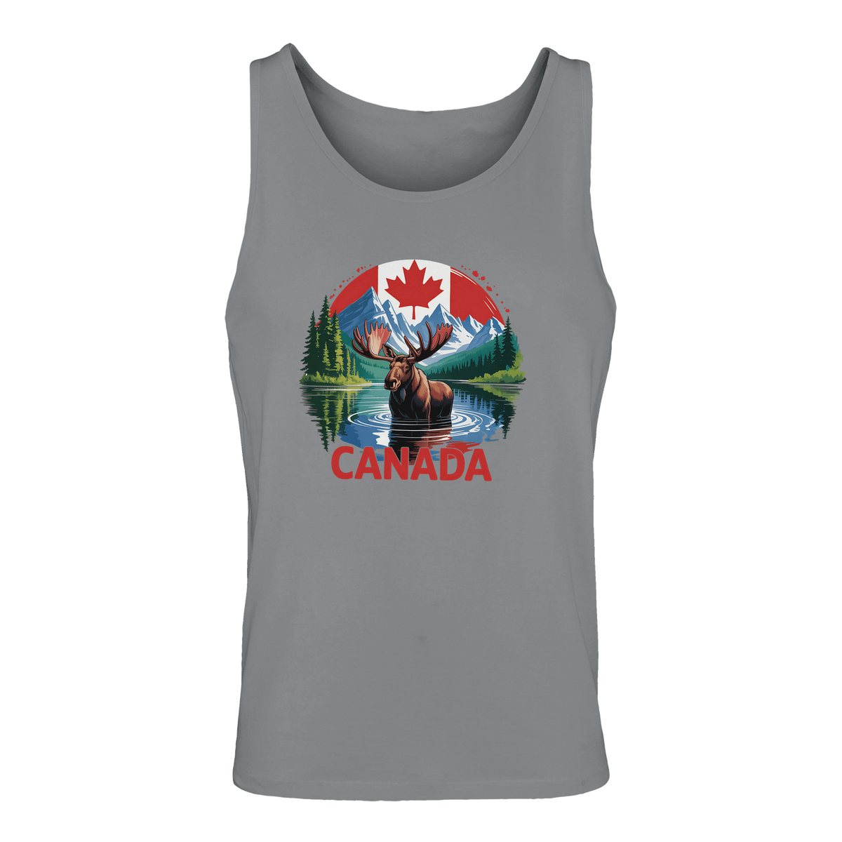 Canadian Moose & Mountains Tank Top – Men's Mid - Weight Cotton Tee - KPAP Canada