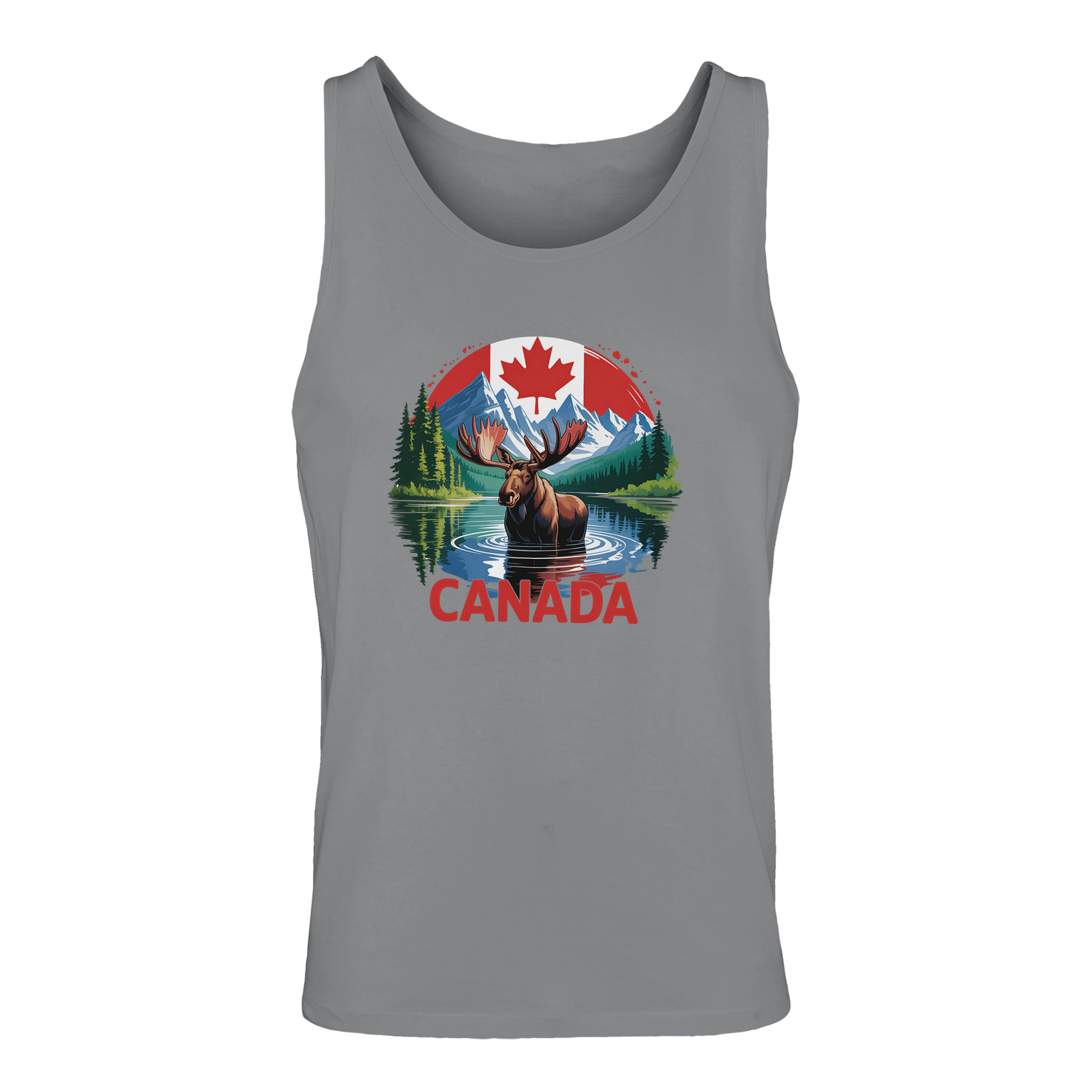 Canadian Moose & Mountains Tank Top – Men's Mid - Weight Cotton Tee - KPAP Canada