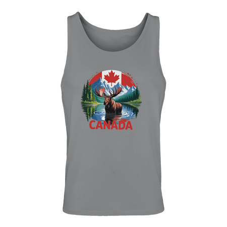 Canadian Moose & Mountains Tank Top – Men's Mid - Weight Cotton Tee - KPAP Canada