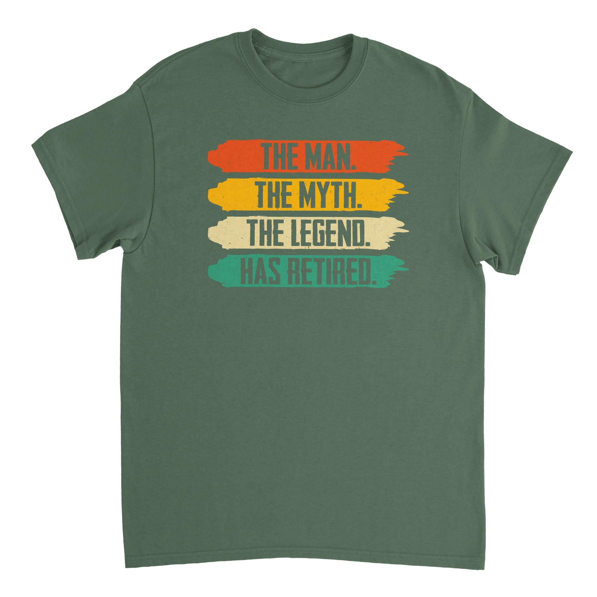 The Man The Myth The Legend Has Retired T-Shirt – Vintage Sunset Palette, Premium Cotton, Classic Fit, Retirement Gift - KPAP Canada