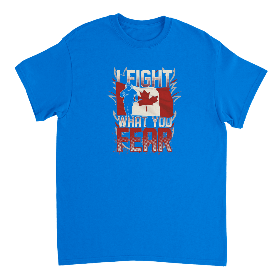 Canadian Firefighter 'I Fight What You Fear' T-Shirt – Premium Cotton, Bold Design, Everyday Hero Wear - KPAP Canada