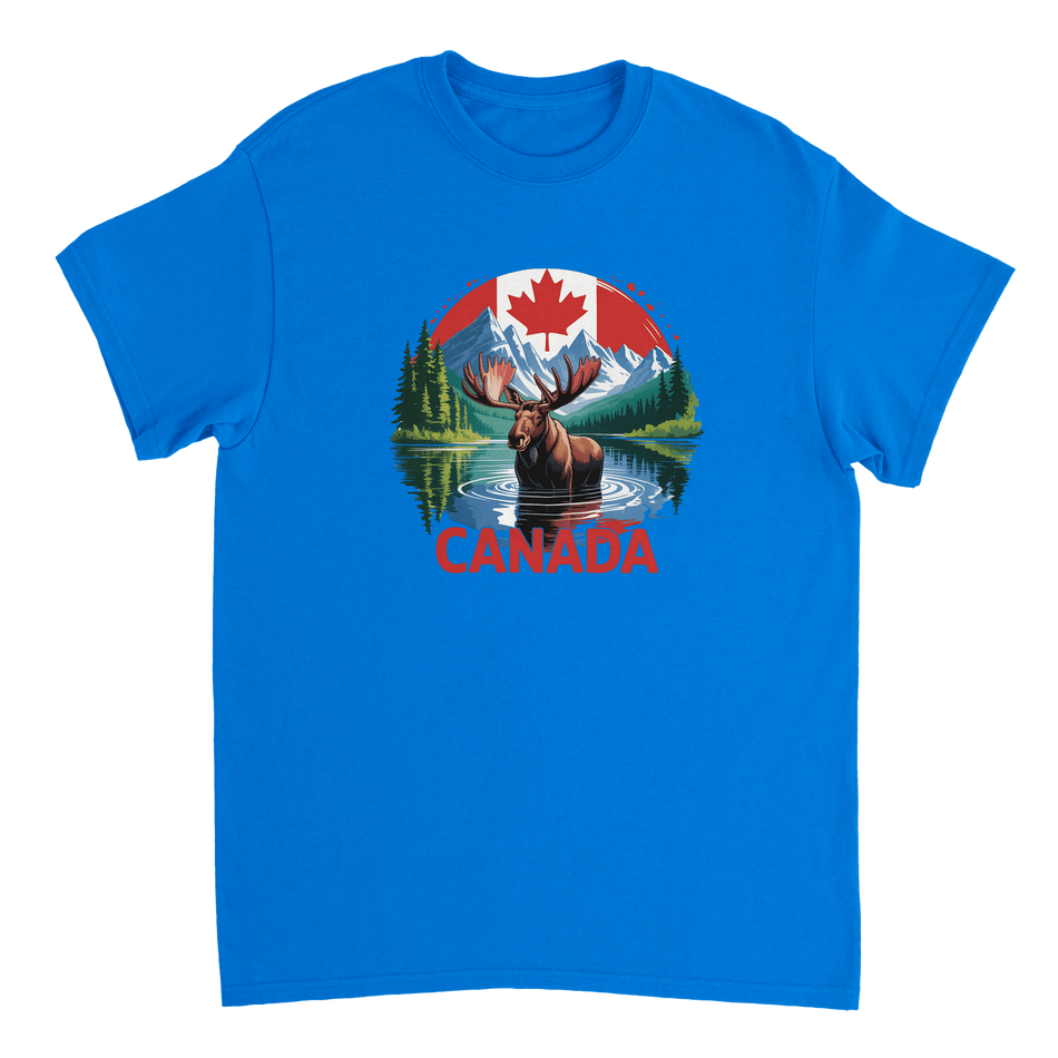 Majestic Canadian Moose T-Shirt – Heavyweight Cotton, Classic Fit, Durable Casual Wear - KPAP Canada