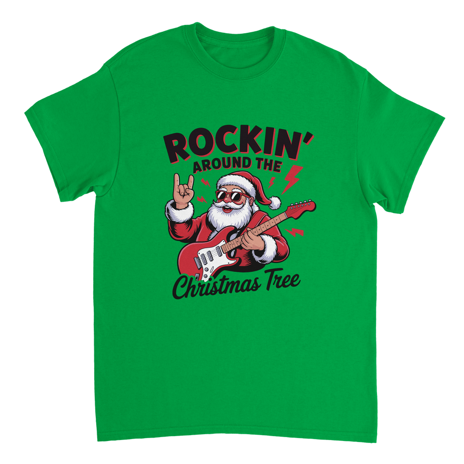Rockin' Around the Christmas Tree Cotton T-Shirt – Classic Fit Holiday Apparel - KPAP Canada
