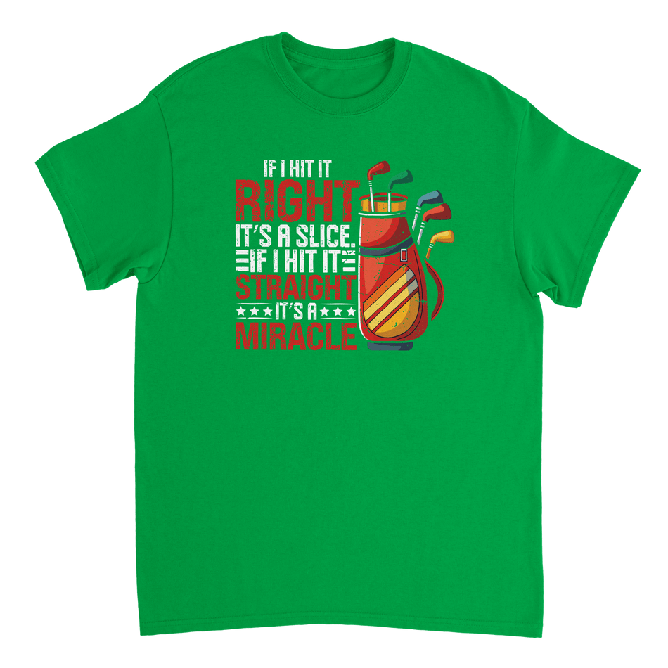 Right Straight Miracle Golf Dad T-Shirt – Heavyweight Cotton, Classic Fit, Durable Casual Wear for Golf Lovers - KPAP Canada