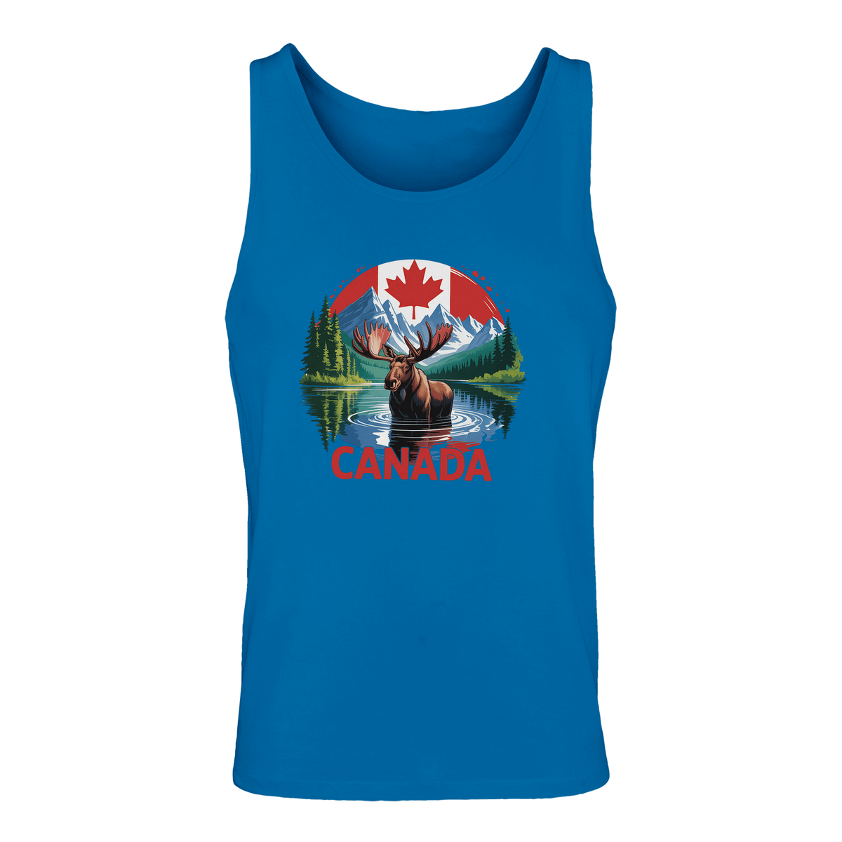 Canadian Moose & Mountains Tank Top – Men's Mid - Weight Cotton Tee - KPAP Canada