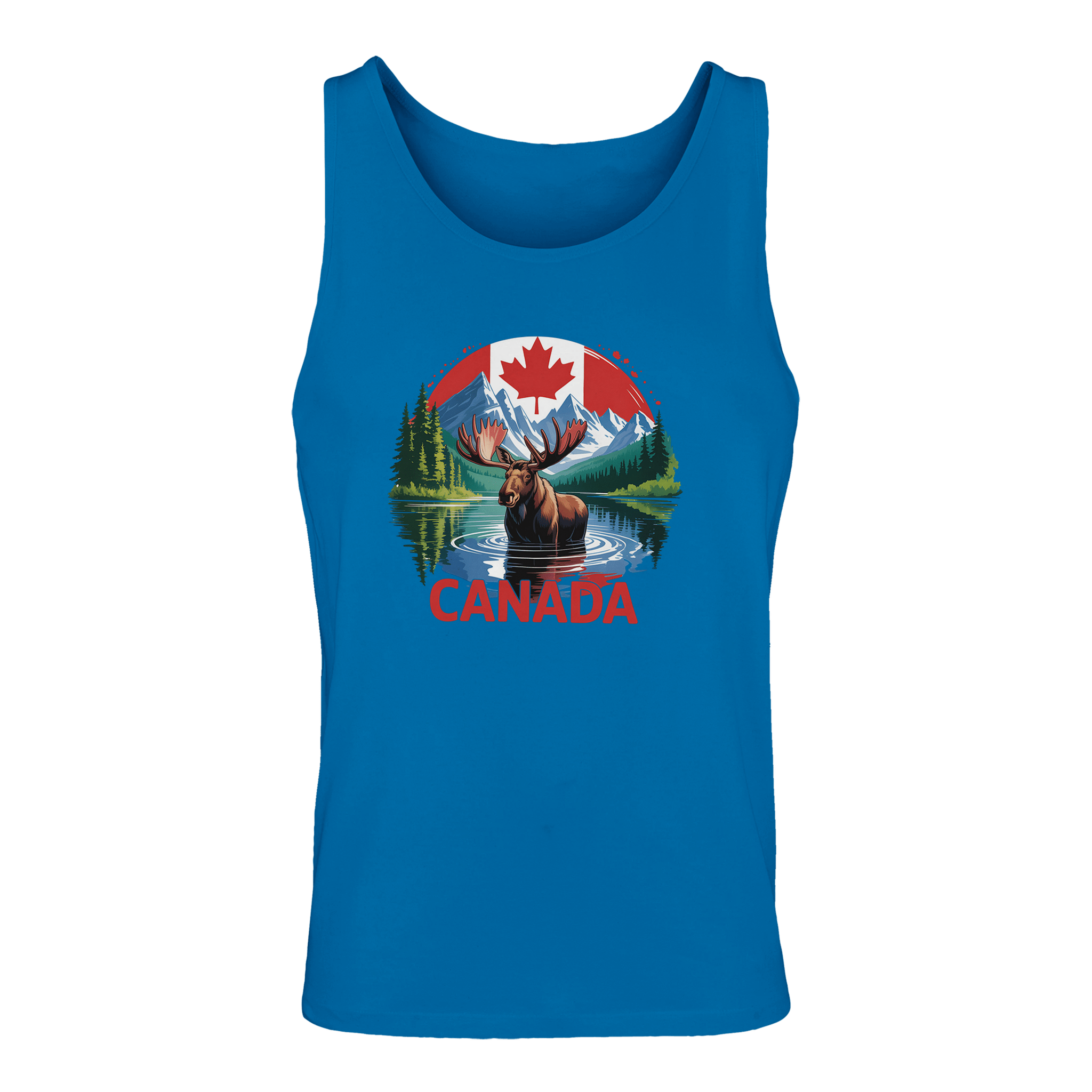 Canadian Moose & Mountains Tank Top – Men's Mid - Weight Cotton Tee - KPAP Canada