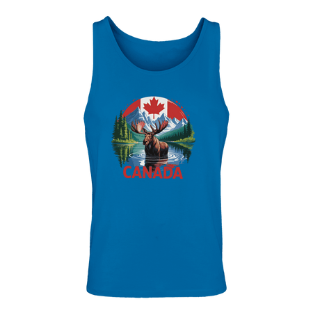 Canadian Moose & Mountains Tank Top – Men's Mid - Weight Cotton Tee - KPAP Canada