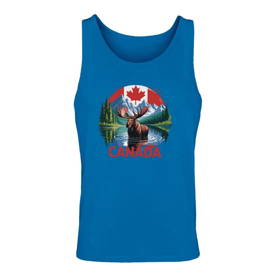 Canadian Moose & Mountains Tank Top – Men's Mid - Weight Cotton Tee - KPAP Canada