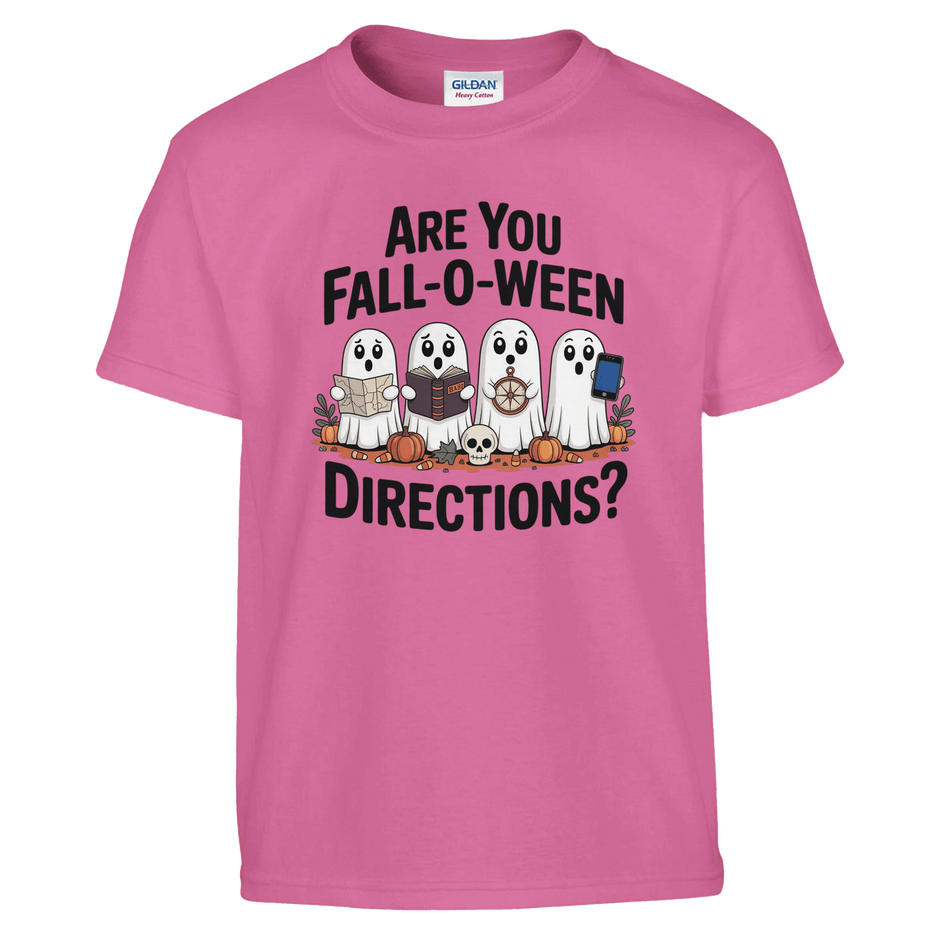 Kids Halloween T-Shirt – 'Are You Fall - O - Ween Directions?' Fun Design - KPAP Canada