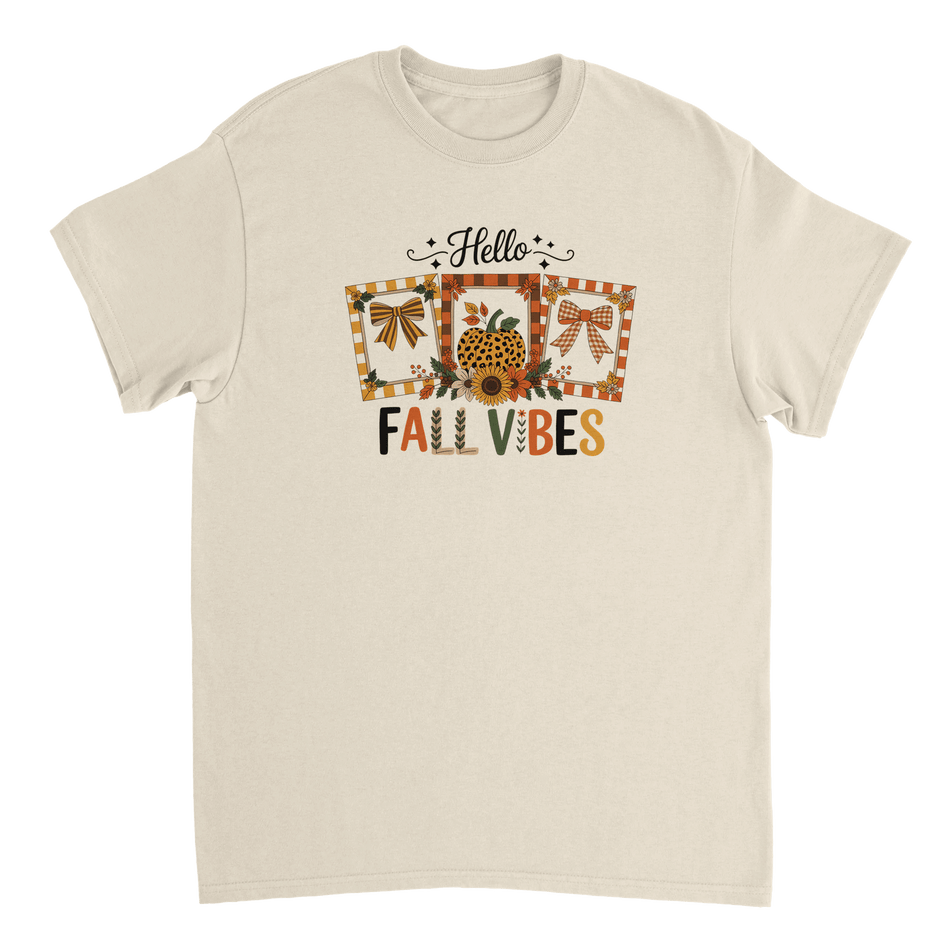 Hello Autumn Vibes T-Shirt – Cozy Fall Comfort, Classic Fit, Durable Casual Wear - KPAP Canada