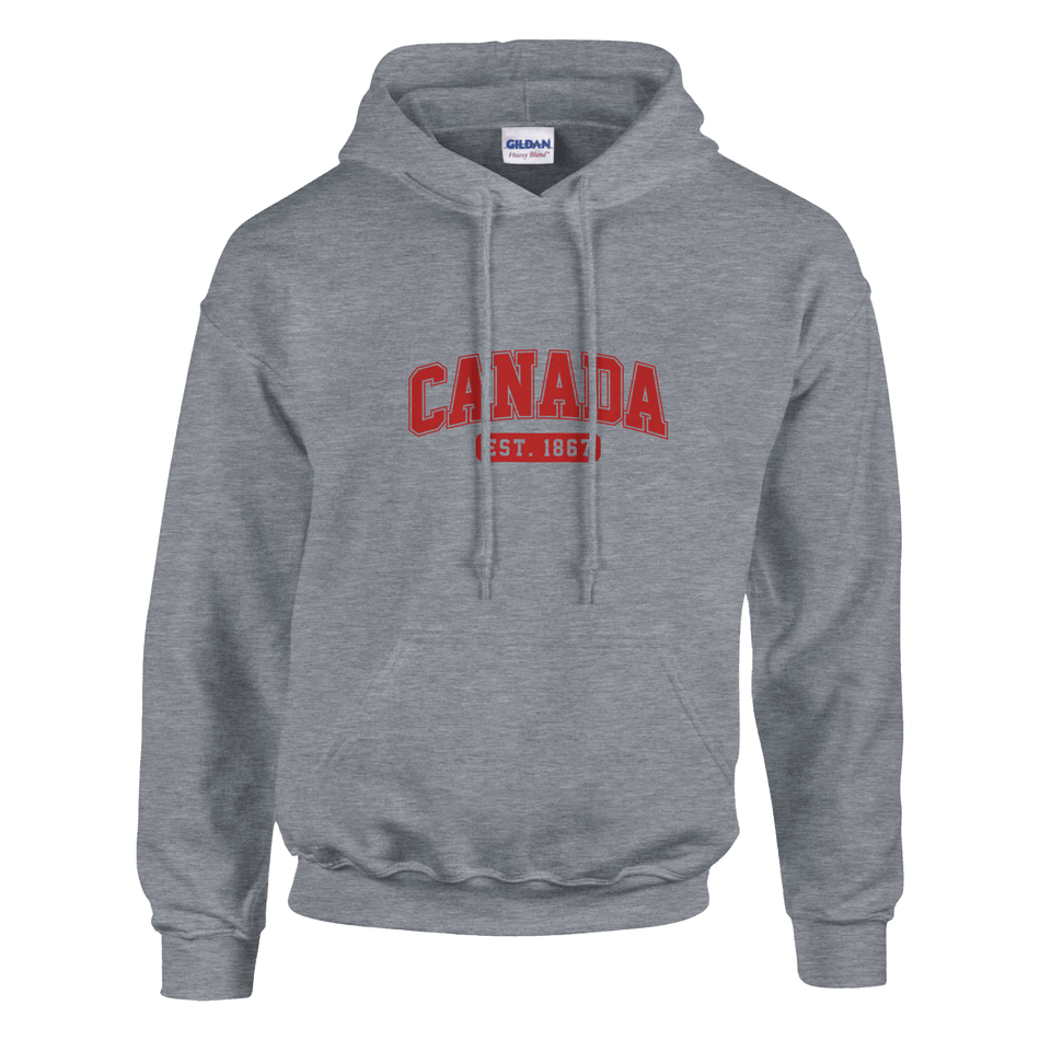Unisex Canada Est. 1867 Hoodie – Soft Blend Heavyweight Design - KPAP Canada