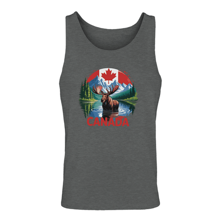 Canadian Moose & Mountains Tank Top – Men's Mid - Weight Cotton Tee - KPAP Canada