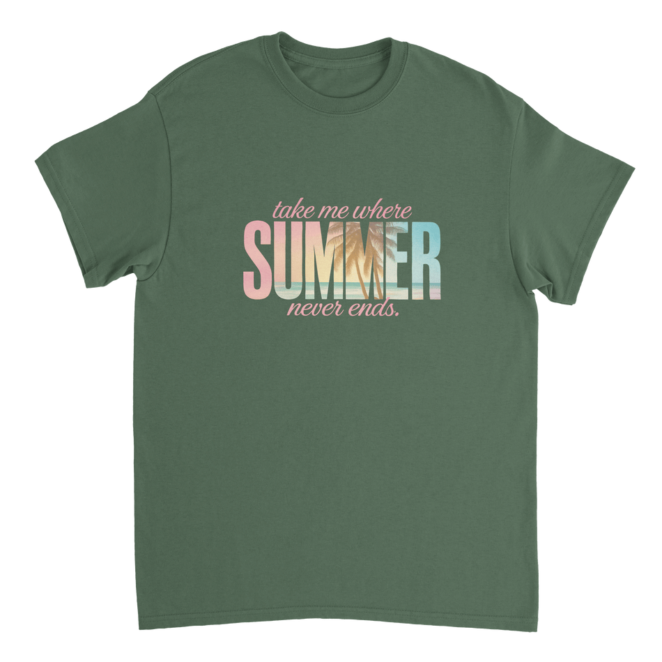 Endless Summer Vibes T-Shirt – Pastel Dreamscape, Premium Cotton, Classic Fit, Durable Casual Wear - KPAP Canada
