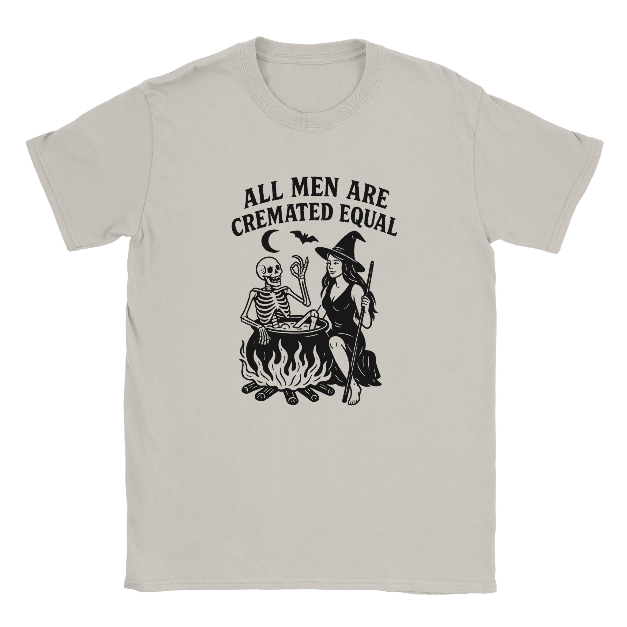Unisex Halloween T-Shirt - All Men Are Cremated Equal Graphic Tee - KPAP Canada