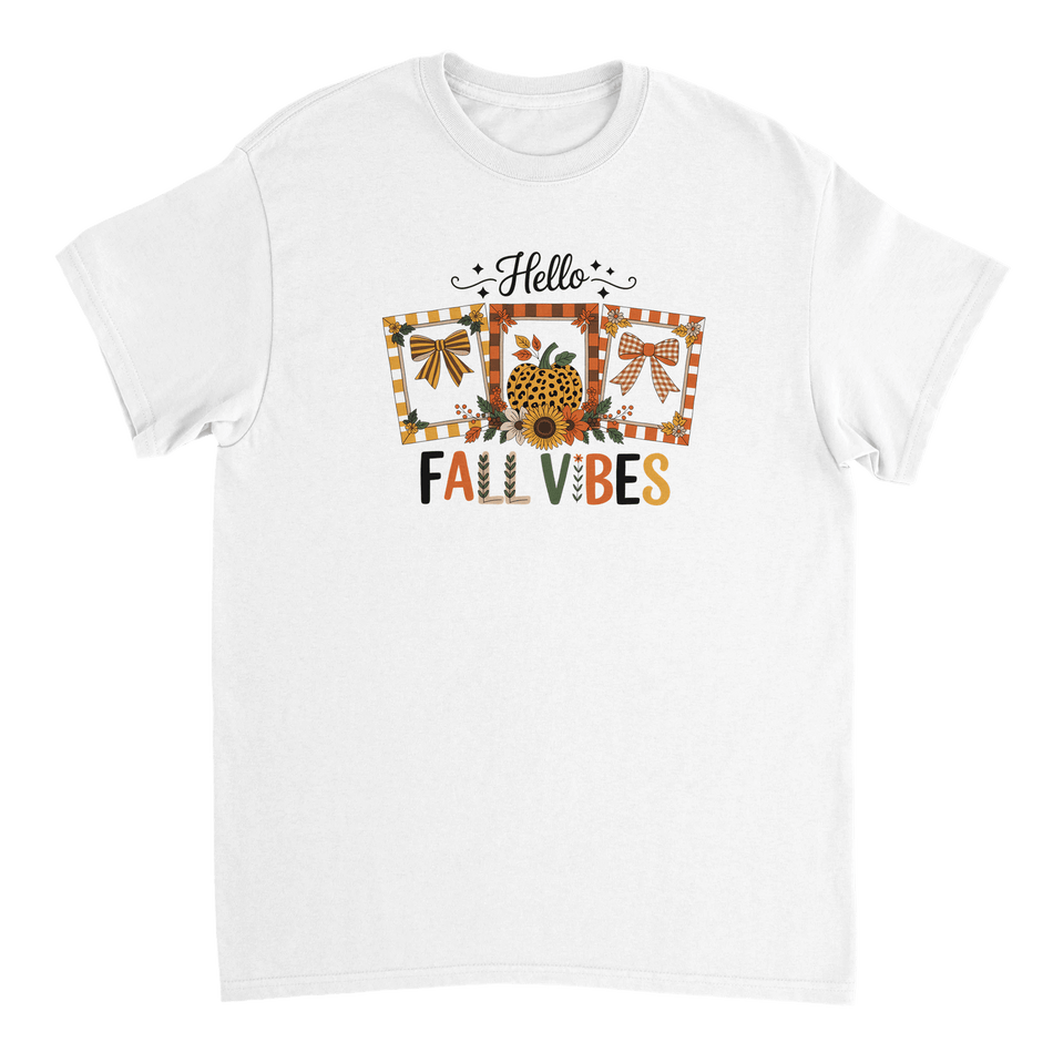 Hello Autumn Vibes T-Shirt – Cozy Fall Comfort, Classic Fit, Durable Casual Wear - KPAP Canada