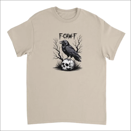 Gothic Raven Skull F-Caw-F T-Shirt with crow on skull graphic