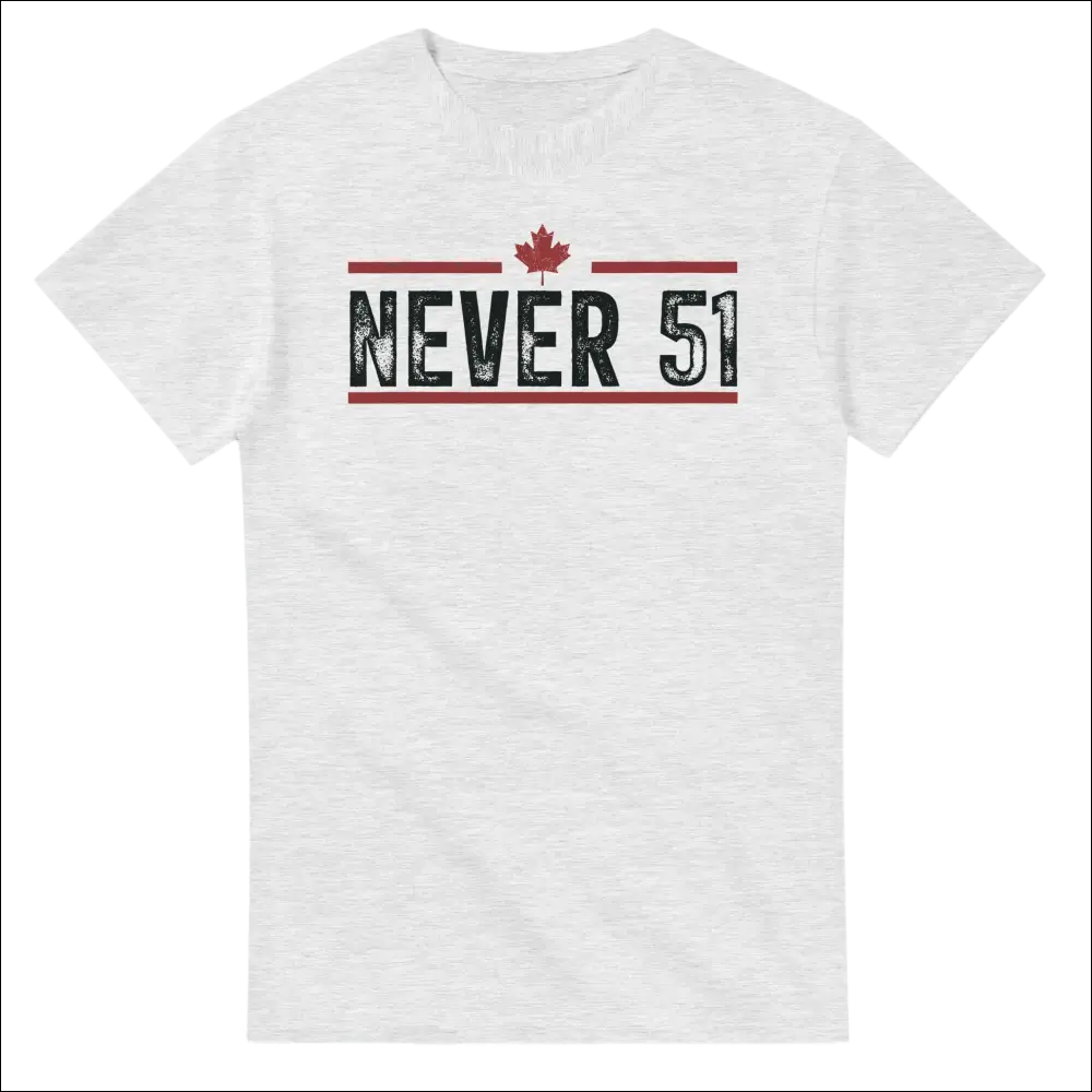 White Never 51st t-shirt with distressed black red graphic and maple leaf