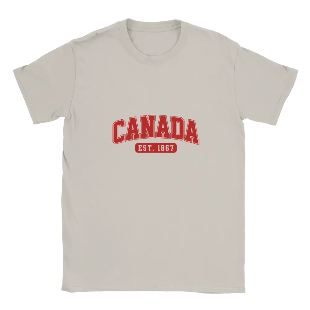 Premium Canada Est. 1867 t-shirt in soft cream cotton with red lettering