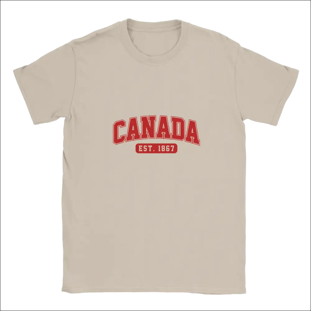 Premium Canada Est. 1867 beige short-sleeve cotton unisex t-shirt