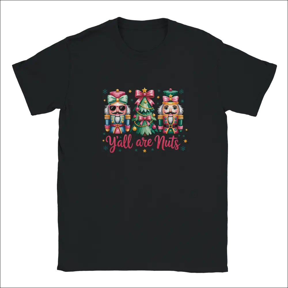 Y’all Are Nuts Christmas unisex crewneck t-shirt with nutcracker tree design