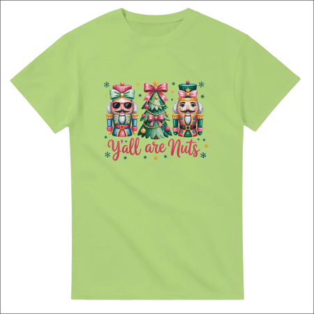 Lime green Y’all Are Nuts nutcracker Christmas t-shirt
